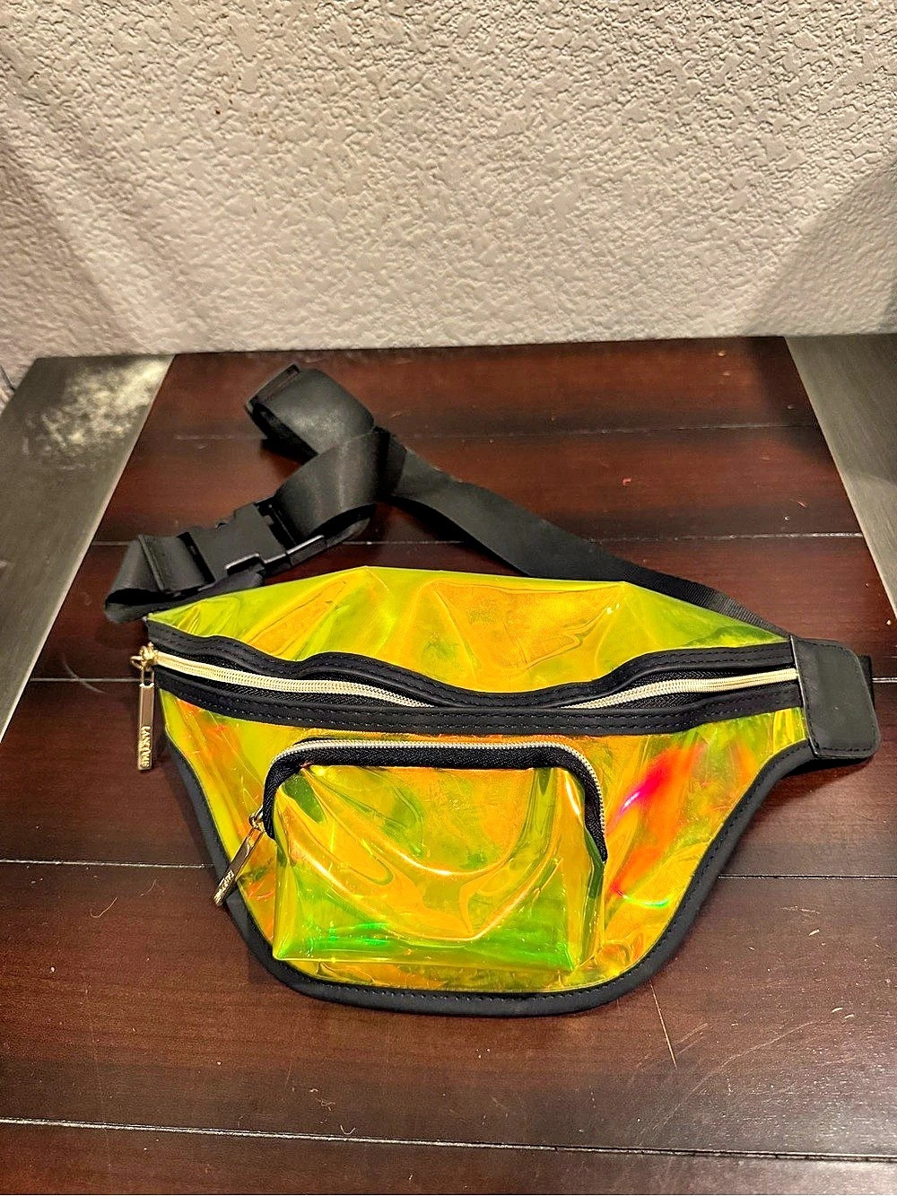 Lancôme Paris Yellow Holographic Rave Fanny Pack